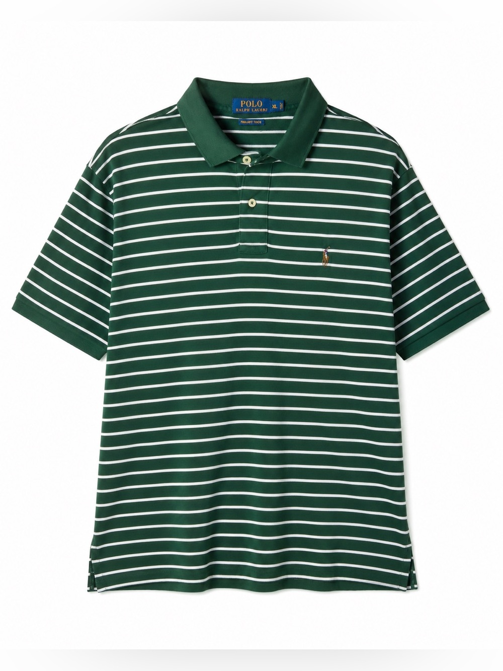 Polo Ralph Lauren Green Stripe Pima Polo Preppy Golf Dadcore Coastal XL